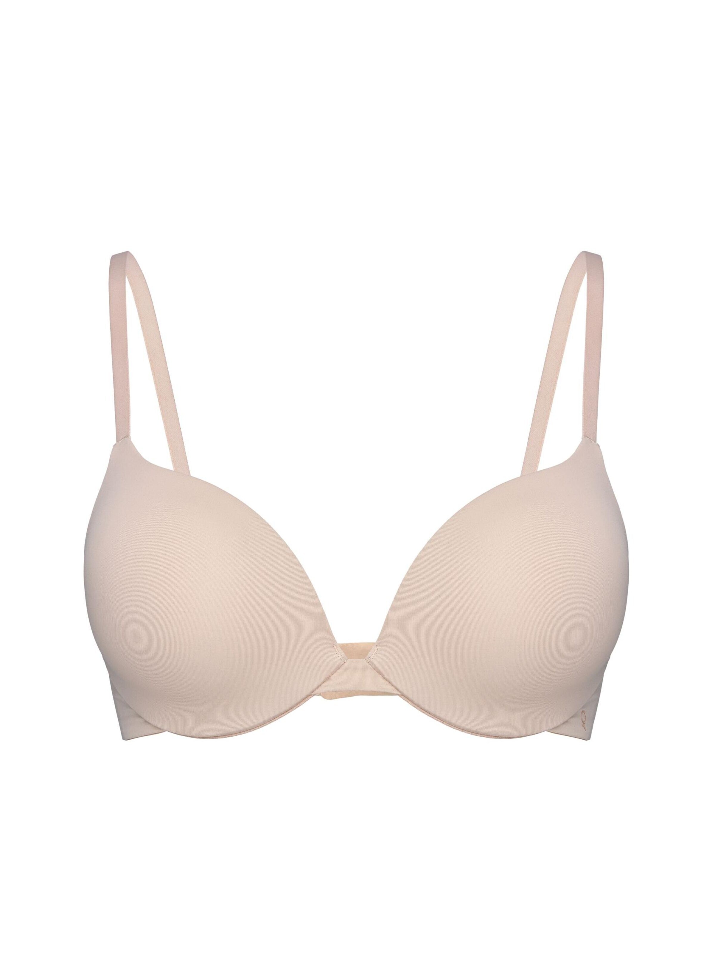 ESOTIQ - Push-up Sujetador 'Super-Push-up-BH 2 Size Up, glatte Cups Q1.04 abnehmbaren Trägern' en beige: frente