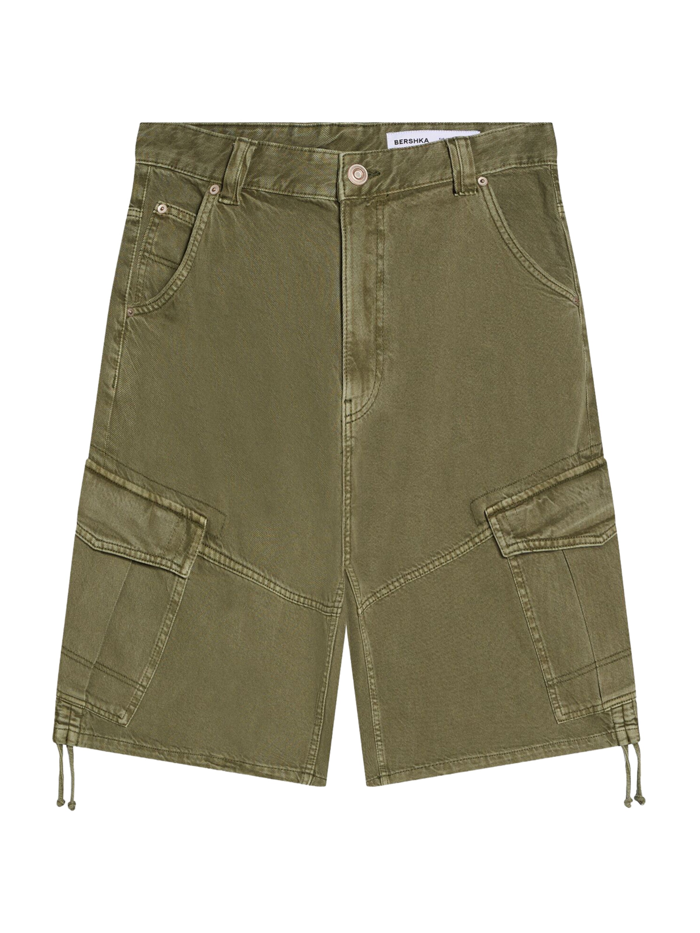 Bershka Jeans cargo en kaki, Vue avec produit