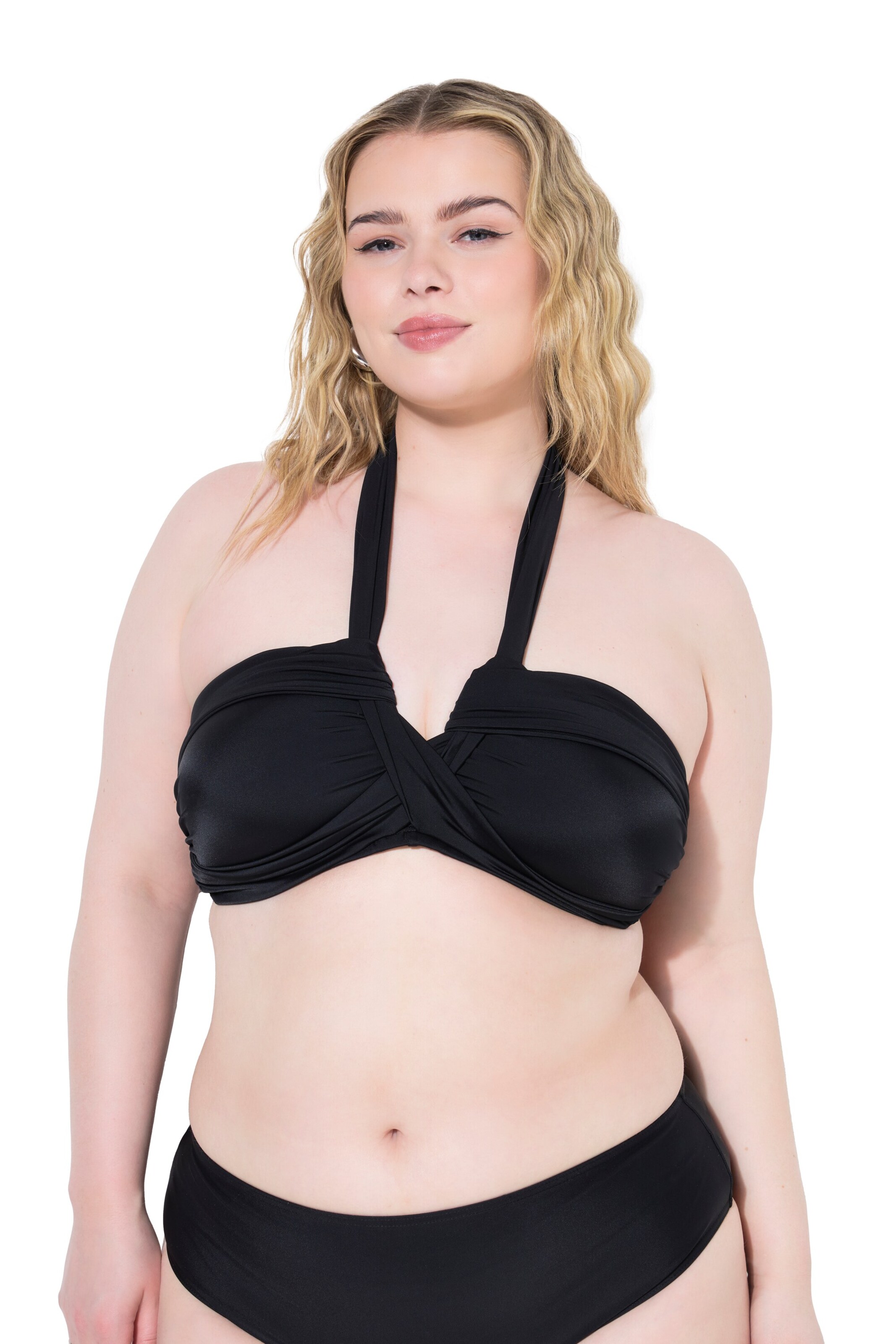 Studio Untold Bandeau Bikini Top in Schwarz: Vorderseite