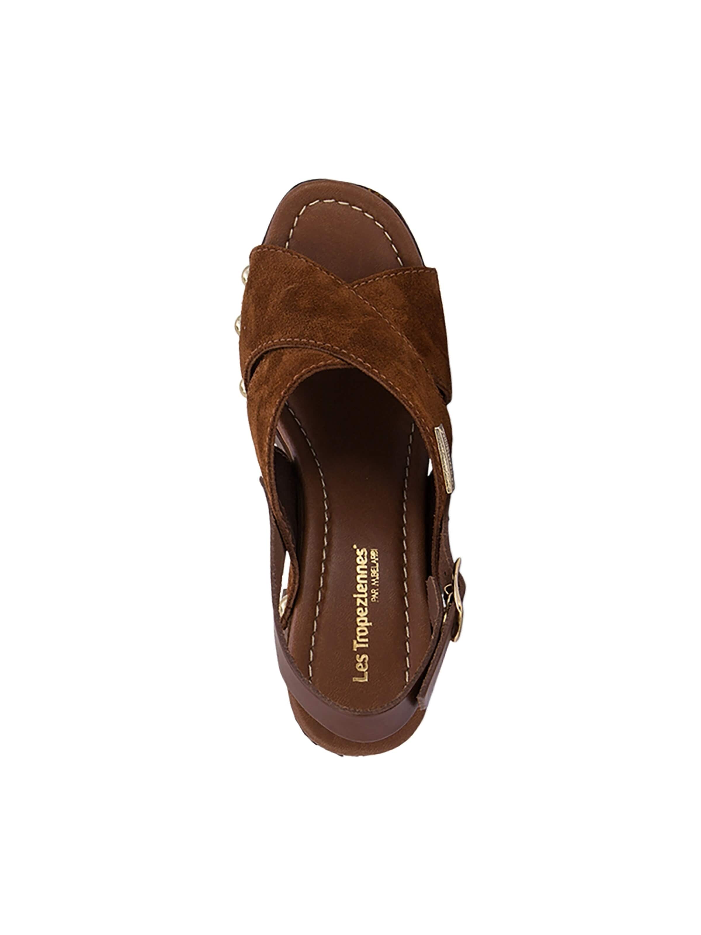 Les Tropéziennes - Sandalias 'Paloma – Ledersandalen mit Absatz' en marrón
