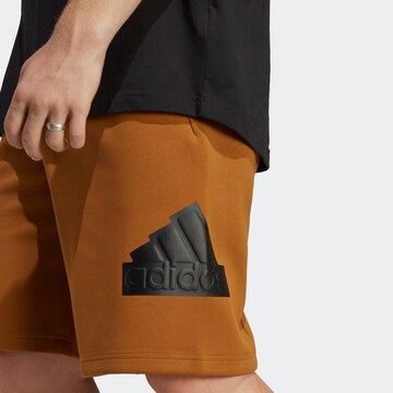 ADIDAS SPORTSWEAR Regular Workout Pants 'Future Icons' in Brown