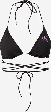 Triangle Hauts de bikini Calvin Klein Swimwear en noir : devant