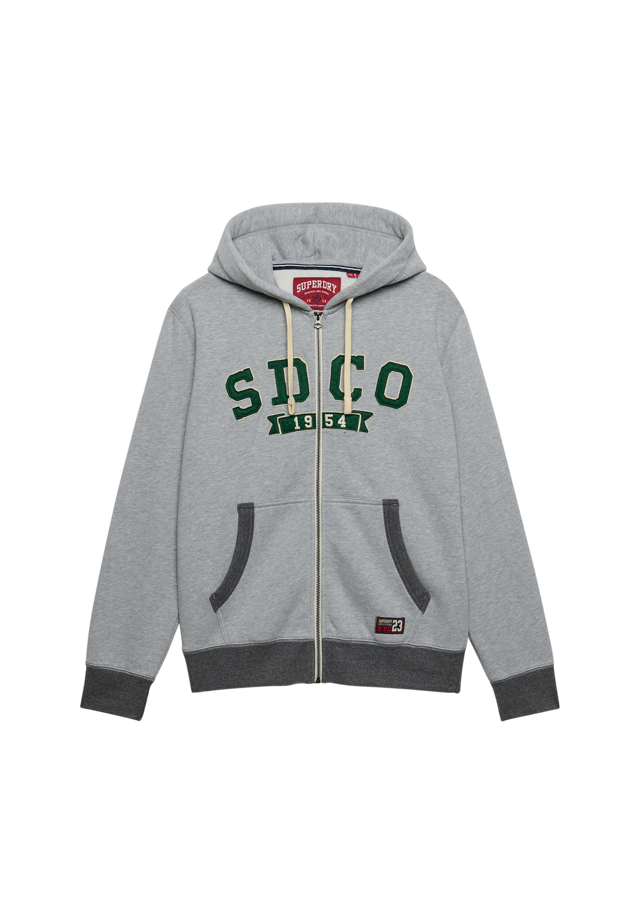 Veste de survêtement Superdry & Co en gris : devant
