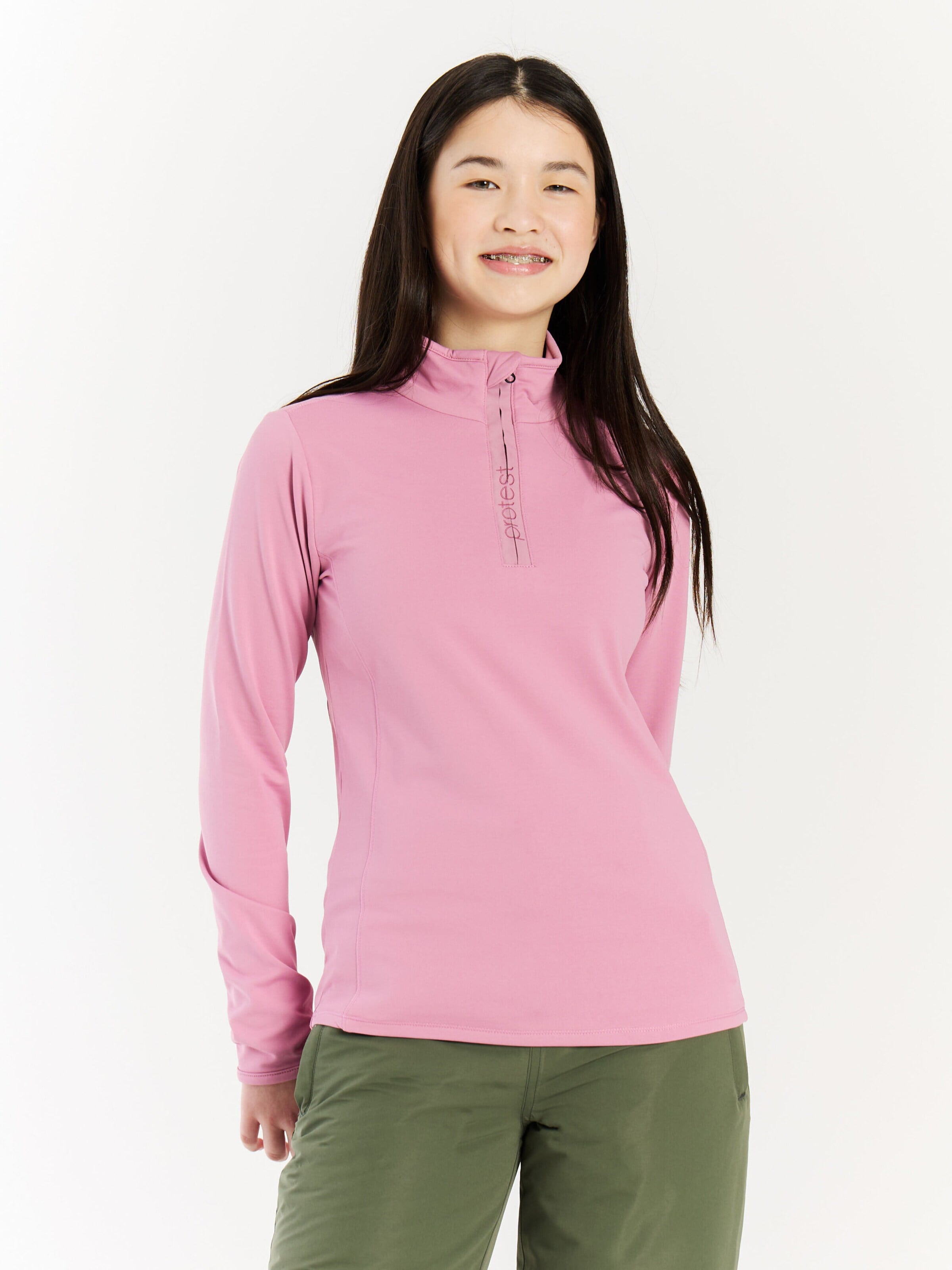 PROTEST Sportief sweatshirt 'REFABRIZOY JR' in Roze: voorkant