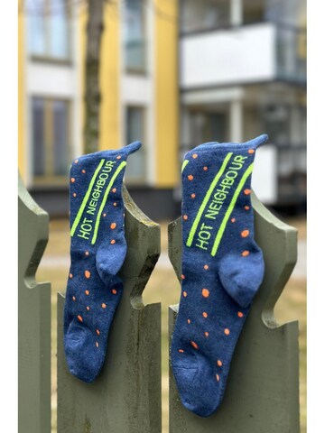 Sokisahtel Sokker 'HOT NEIGHBOUR cotton socks' i blå