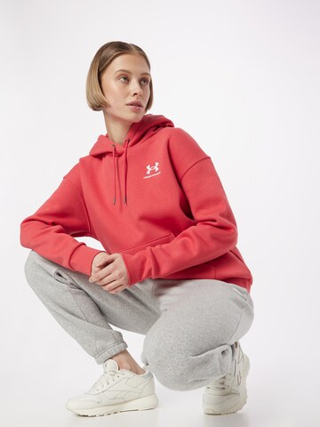 UNDER ARMOUR Спортен суитшърт с качулка в червено