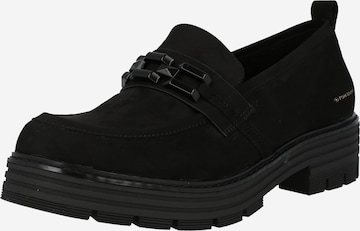 TOM TAILOR - Sapato Slip-on em preto: frente