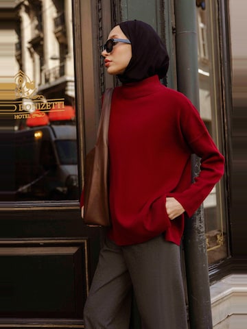 Touche Prive Gebreid vest in Rood: voorkant