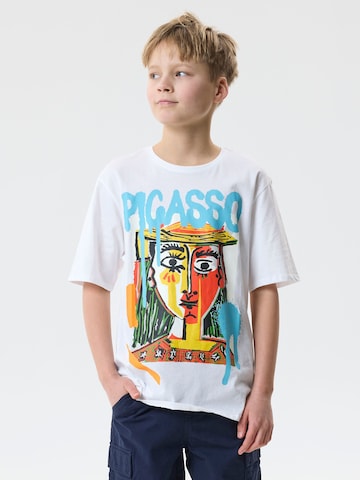 TWO SOON Koszulka 'Kunst' w kolorze biały: przód