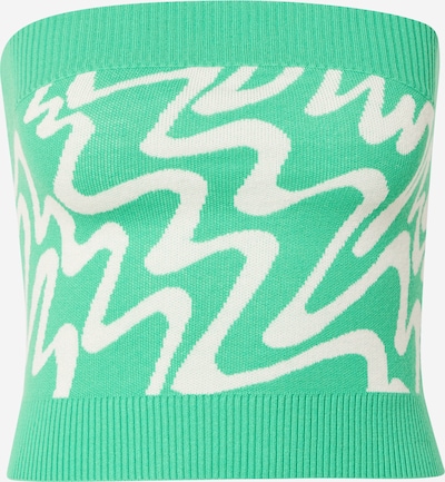 Monki Tops en tricot en jade / blanc, Vue avec produit
