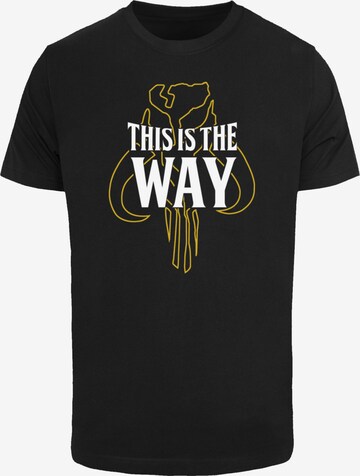 F4NT4STIC Shirt 'Star Wars The Mandalorian The Way' in Zwart: voorkant