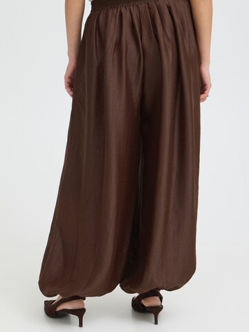 ICHI - Tapered Pantalón 'IHBALLOON' en marrón