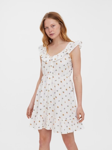 VERO MODA - Vestido de verano en blanco: frente