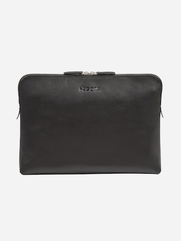 NEGOTIA Leather Laptop Bag 'Carry All 14''' in Black: front