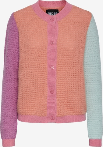 PIECES Knit Cardigan in Orange: front