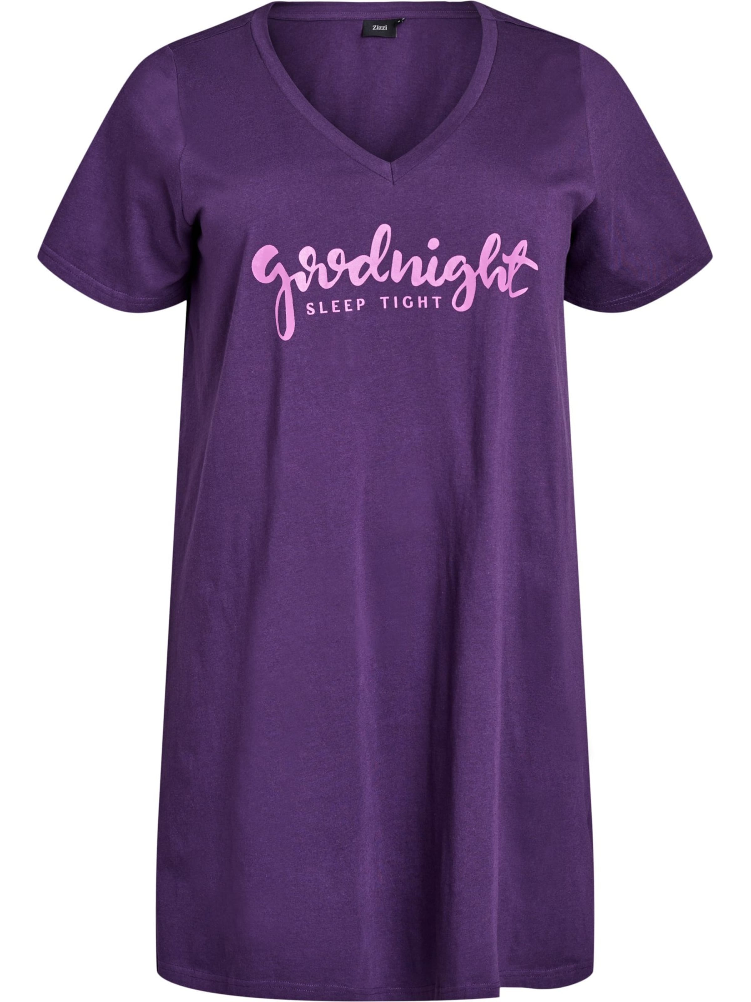 Zizzi Noční košilka 'Malba' – fialová: přední strana