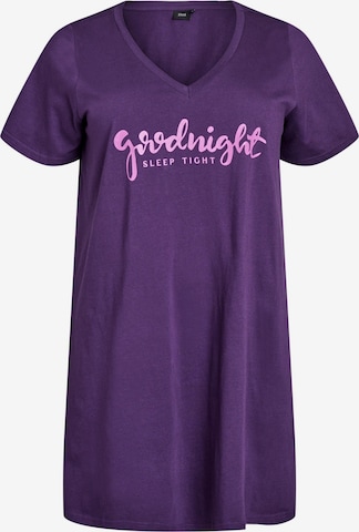 ZizziSpavaćica košulja 'Malba' - ljubičasta boja: prednji dio