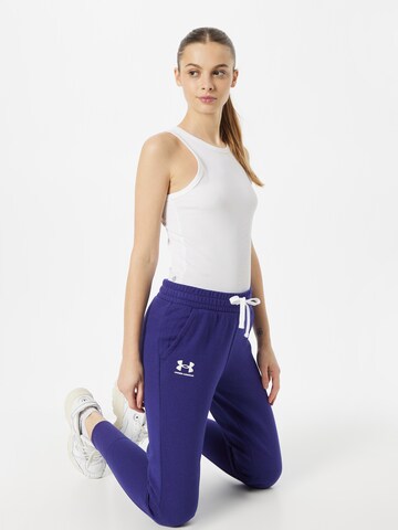 UNDER ARMOUR Tapered Workout Pants 'Rival' in Blue