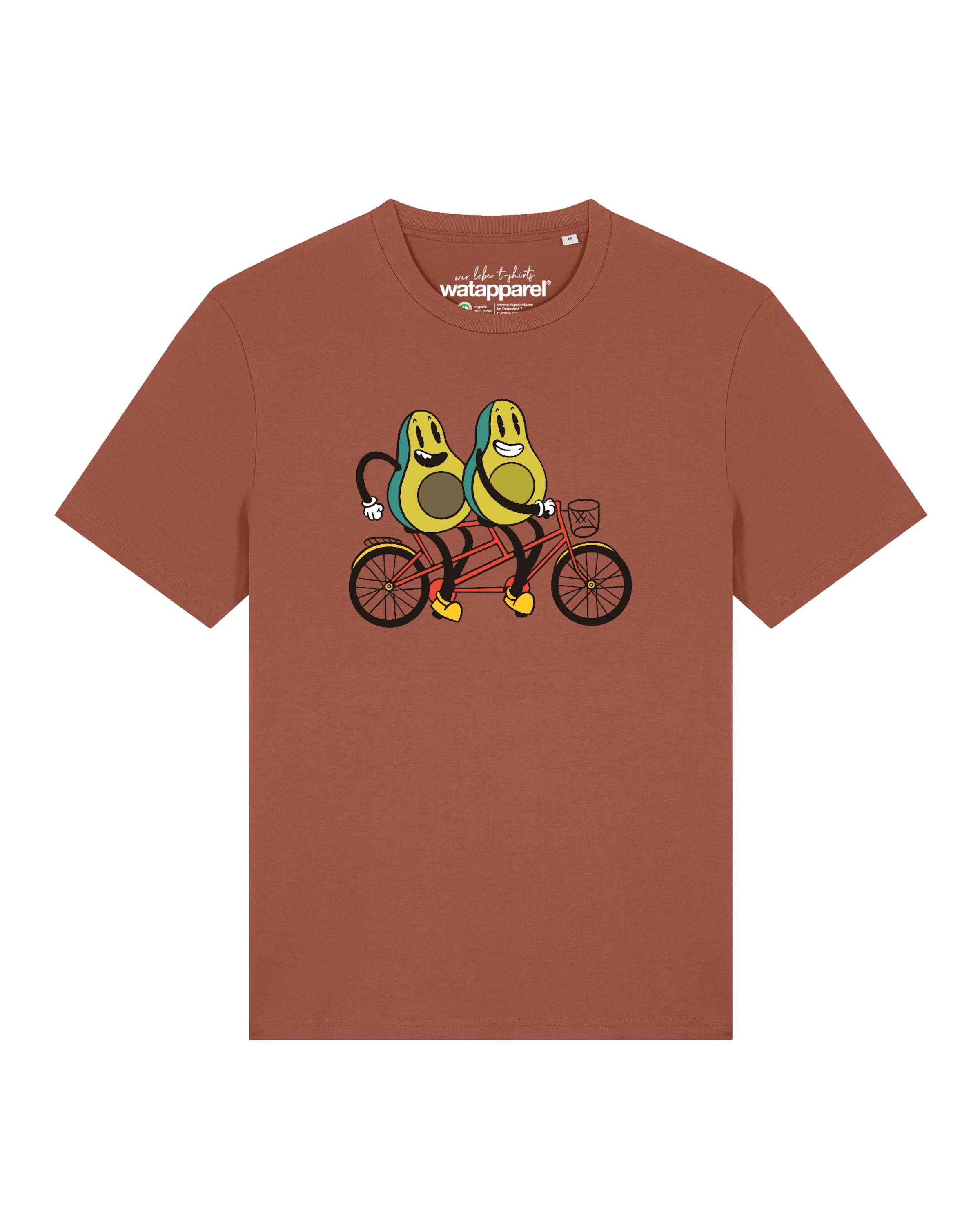 T-Shirt 'Avocado Fahrrad' Watapparel en rouge : devant