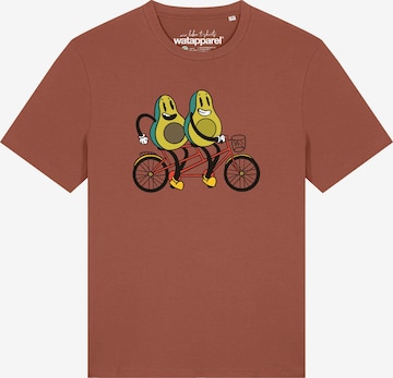 T-Shirt 'Avocado Fahrrad' Watapparel en rouge : devant