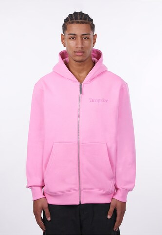 Dropsize Sweatjacke in Pink: Vorderseite