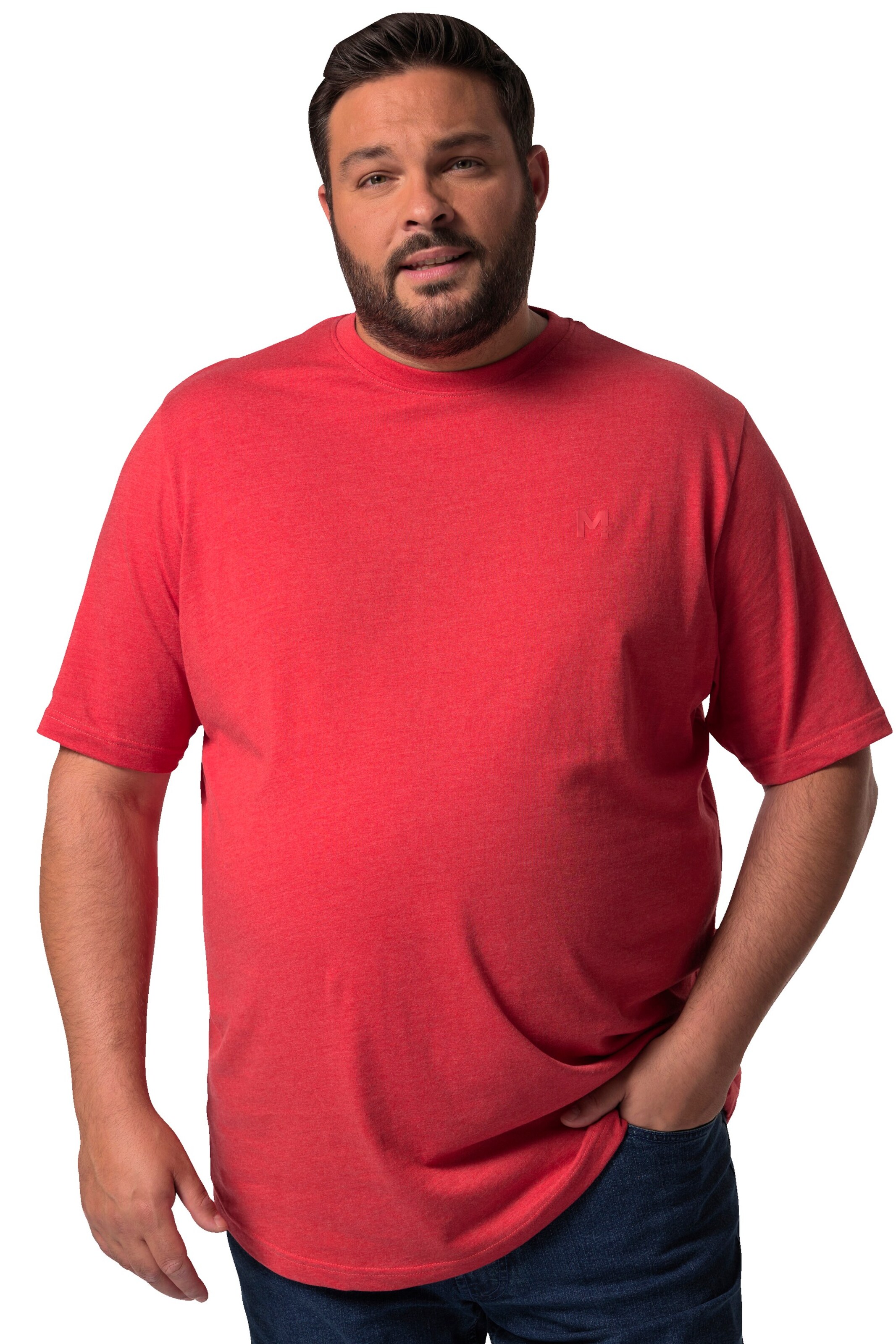 Men Plus Shirt in Red: front