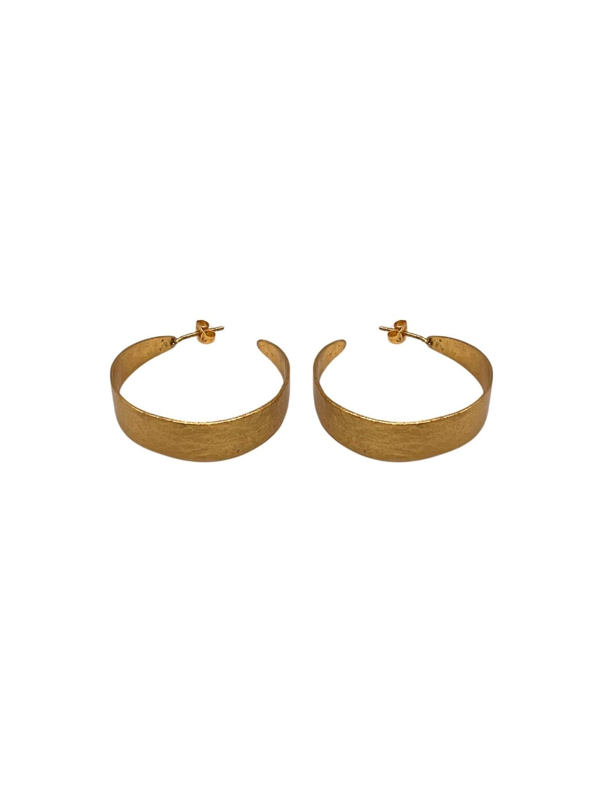 Boucles d'oreilles 'Orlina Hoops' Les Reines en or : devant