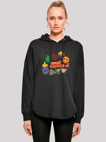 Sweat-shirt emoji couture en noir : devant
