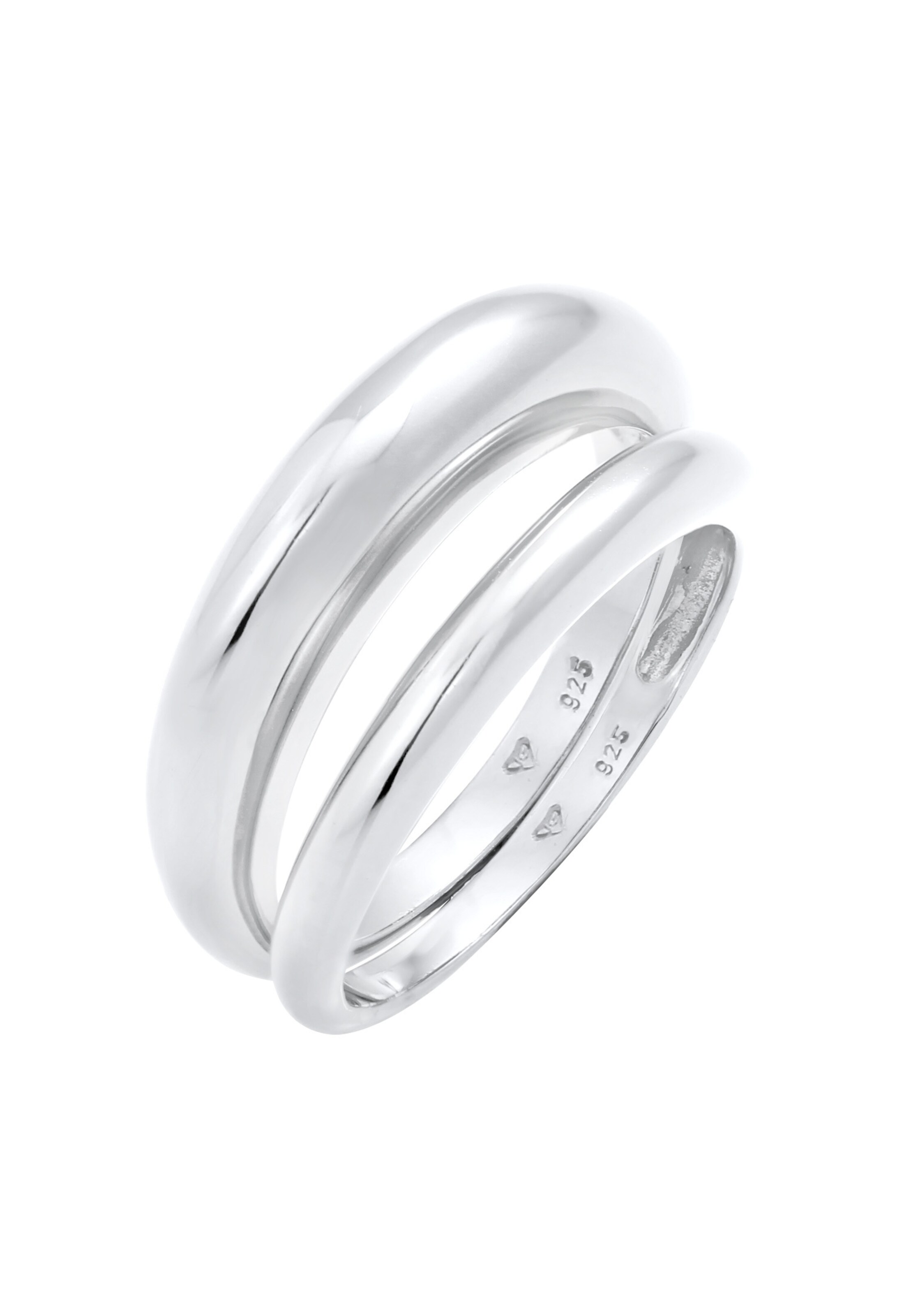 ELLI PREMIUM Ring 'Bandring' in Silber: Vorderseite