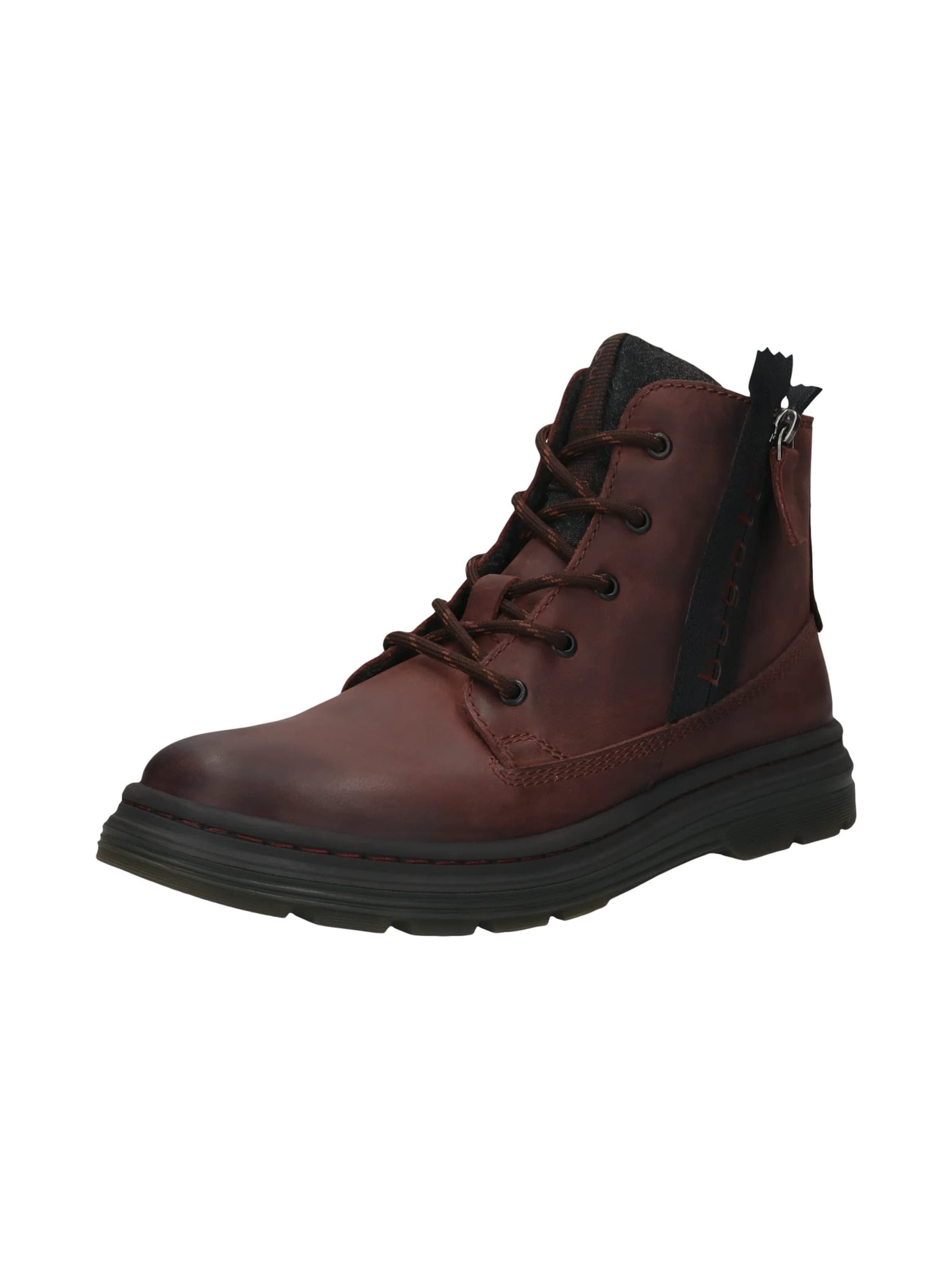 Bottes à lacets bugatti en rouge : devant