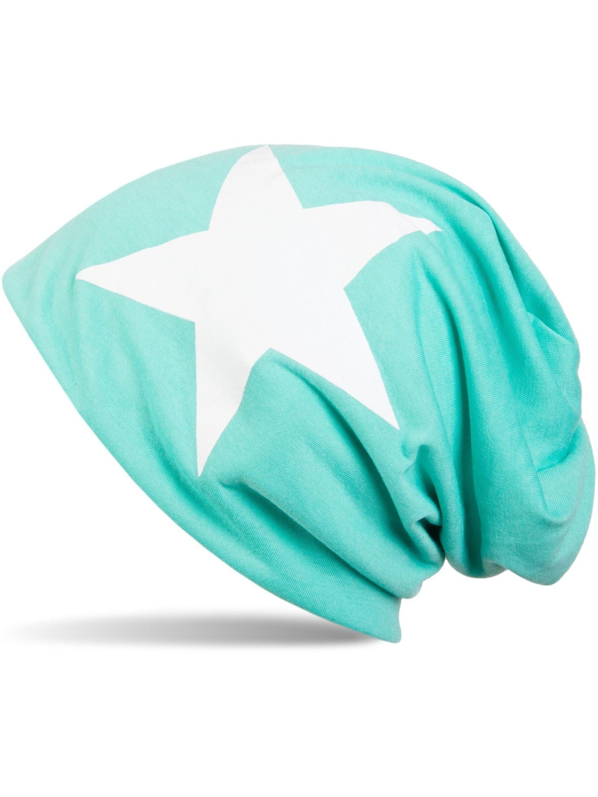 styleBREAKER Beanie 'Beanie mit Stern Print' in 54-64 in Turquoise, Item view