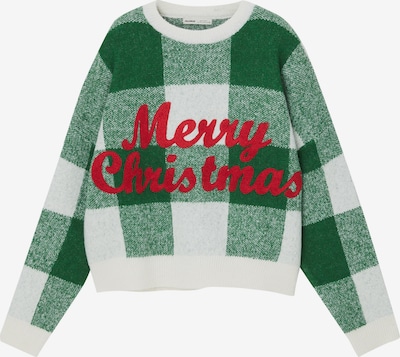 Pull&Bear Sweater in Green / mottled green / Red / White, Item view