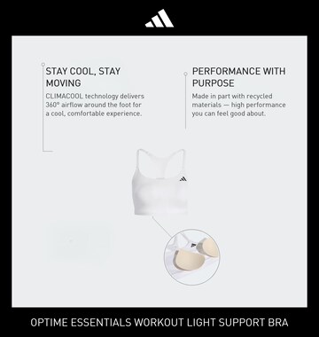 ADIDAS PERFORMANCE - Soutien Bustier Soutien de desporto 'Opt Ess' em branco