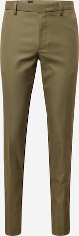 BOSS Black Trousers with creases 'Kaito' in Green: front