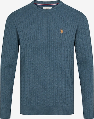 U.S. POLO ASSN. Svetr 'Mads' – modrá: přední strana