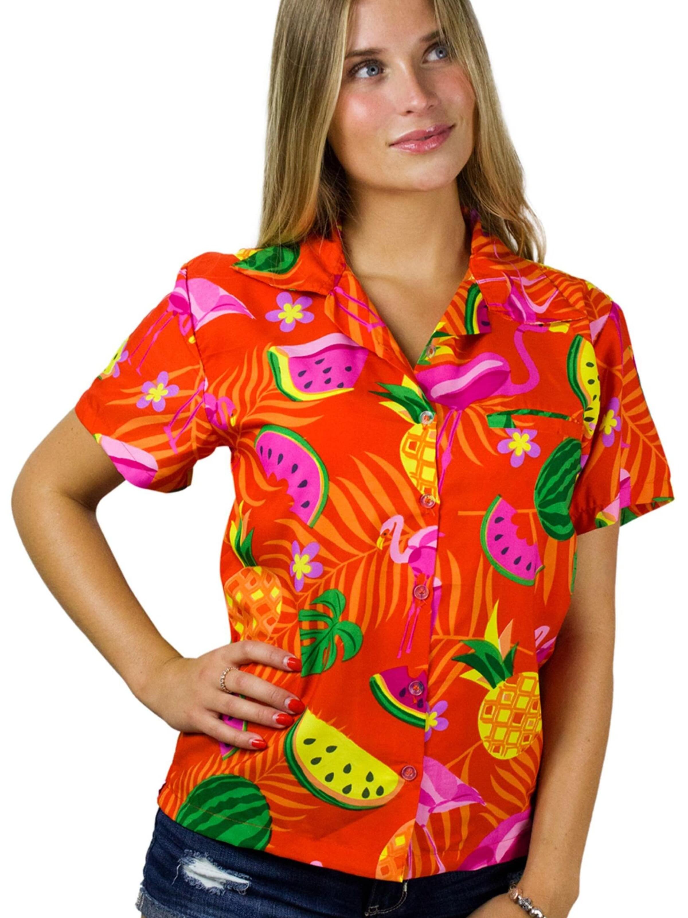 King Kameha Blouse 'Flamingo Melone' in Oranje