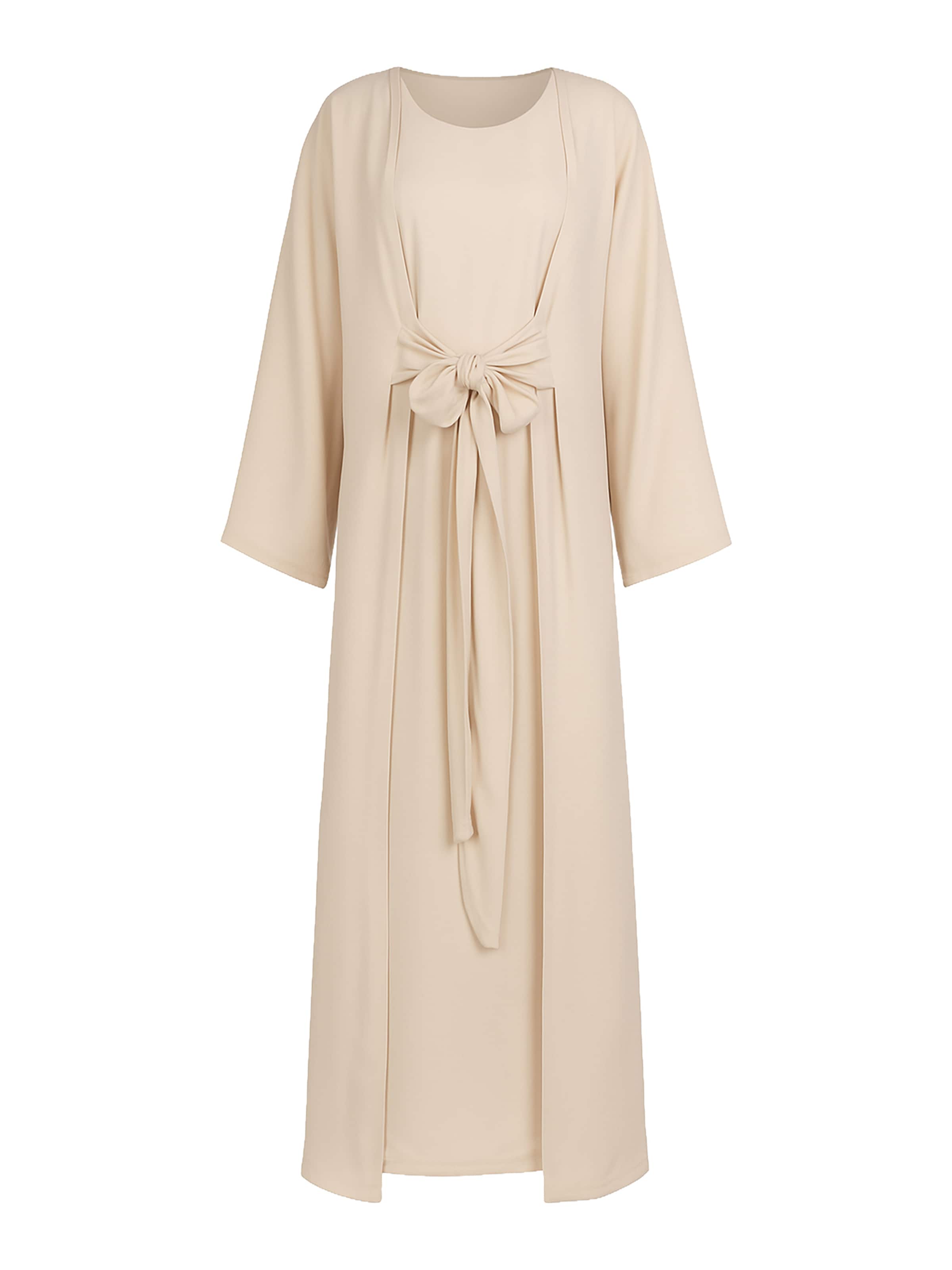 Robe Elara en beige : devant