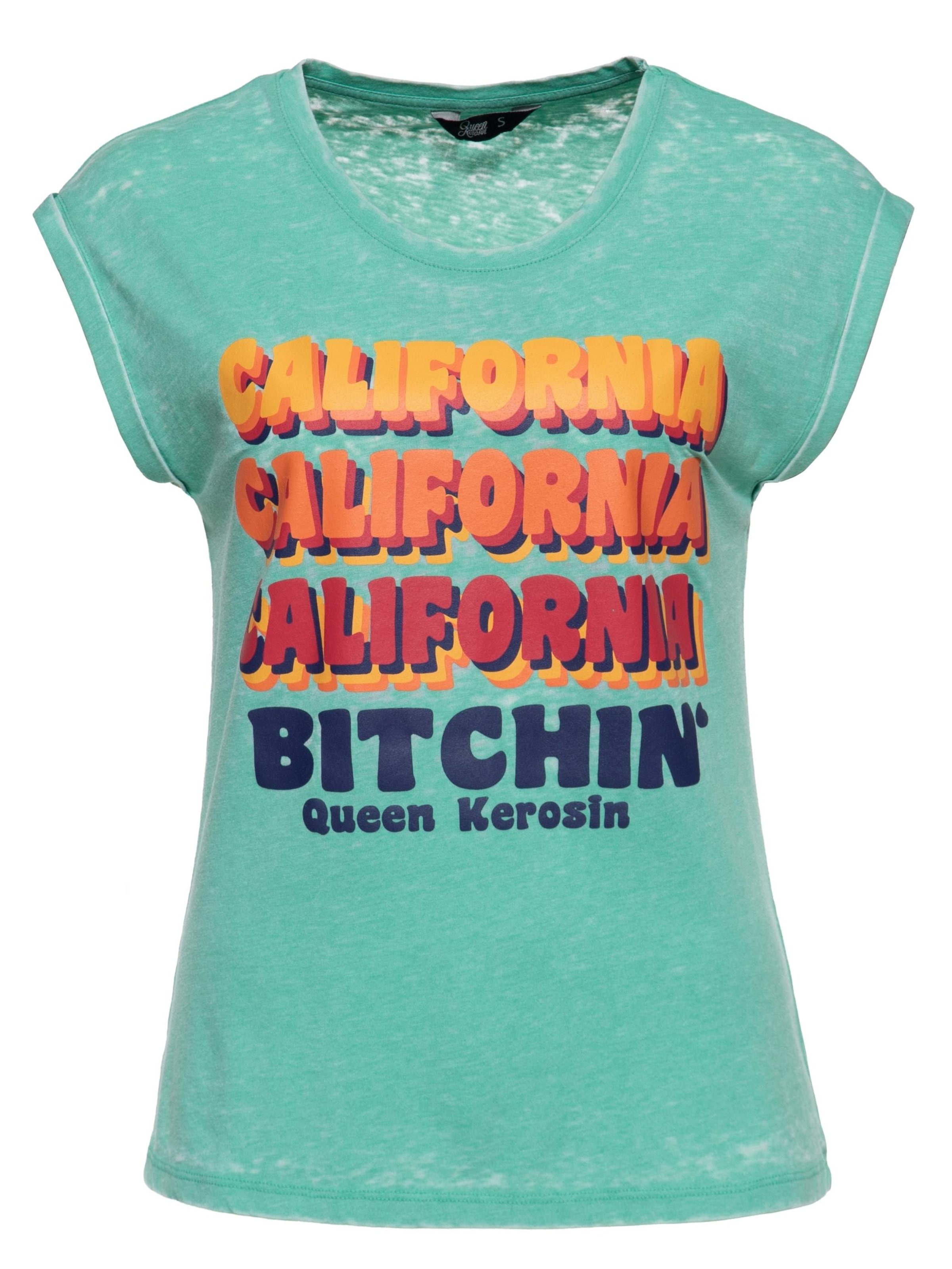 Queen Kerosin Shirt 'California Bitchin'' in Green: front