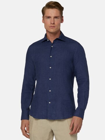 Boggi Milano Regular fit Overhemd in Blauw: voorkant