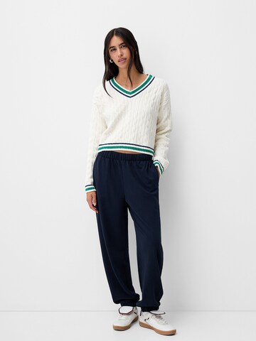 Bershka Tapered Trousers in Blue
