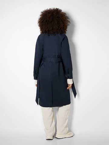 Bershka Between-Seasons Coat in Blue