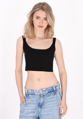 MYMO Knitted Top in Black: front