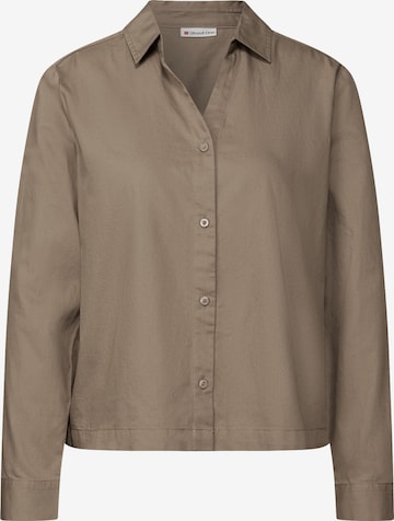 STREET ONE Blouse 'Twill' in Brown: front