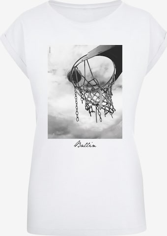 T-shirt 'Ballin 2.0' Mister Tee en blanc : devant