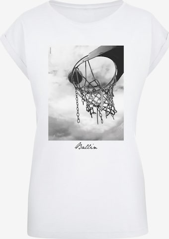 Maglietta 'Ballin 2.0' di Mister Tee in bianco: frontale