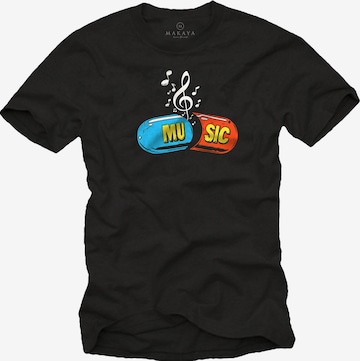 MAKAYA Shirt 'Music Pill' in Black: front