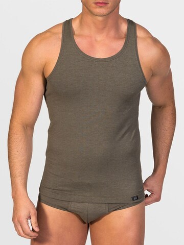 zd ZERO DEFECTS Undershirt 'Tank Top Soya Yarn' in Green: front