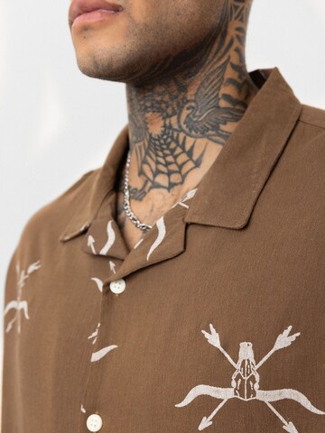 Dandalo Comfort fit Button Up Shirt 'Ruud' in Brown