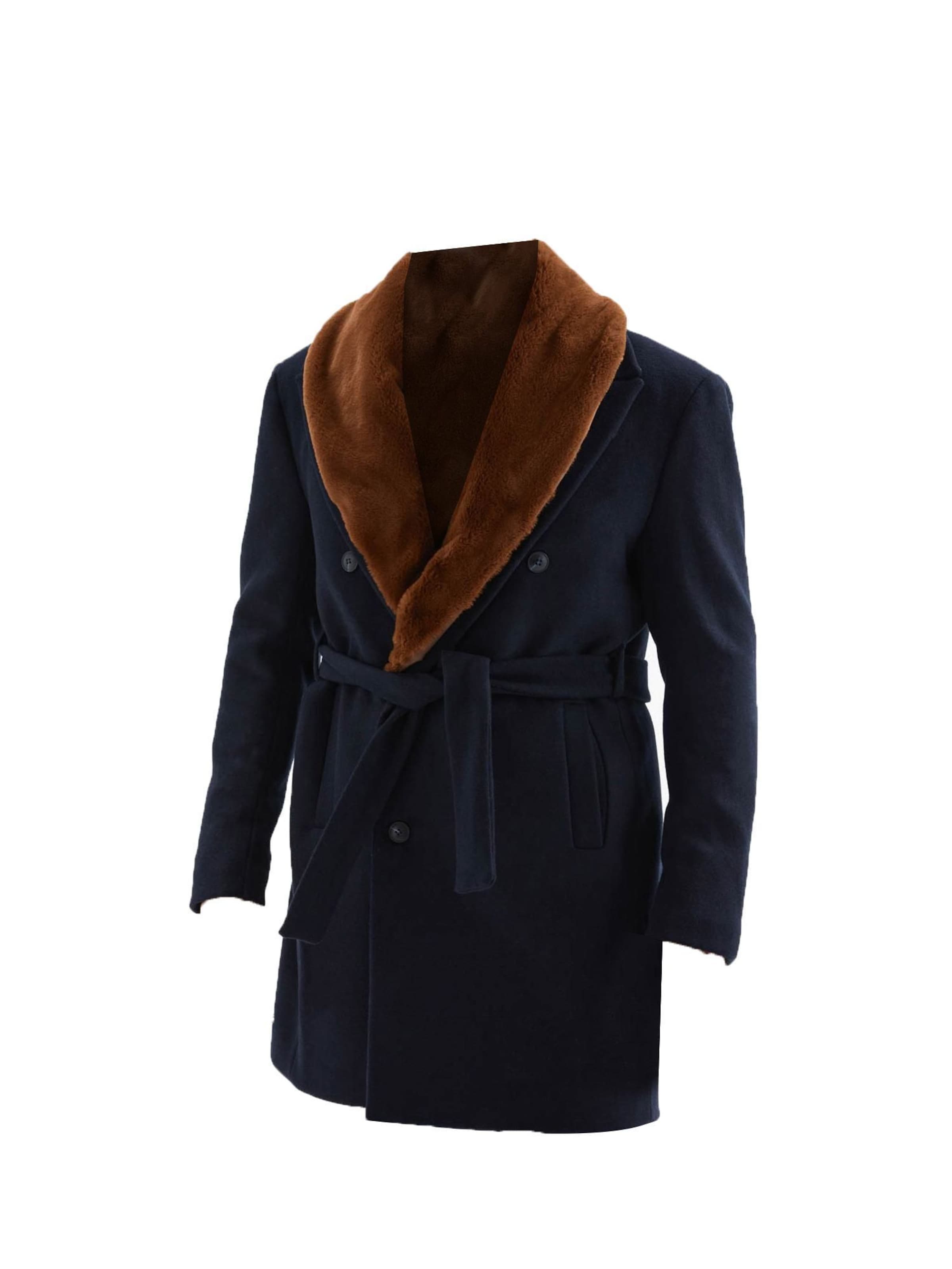 Antioch Manteau mi-saison en bleu marine / marron, Vue avec produit