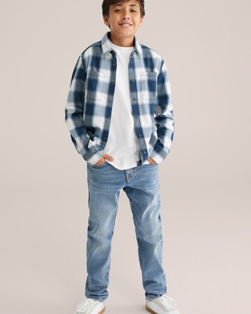 WE Fashion Regular fit Button Up Shirt in Blue